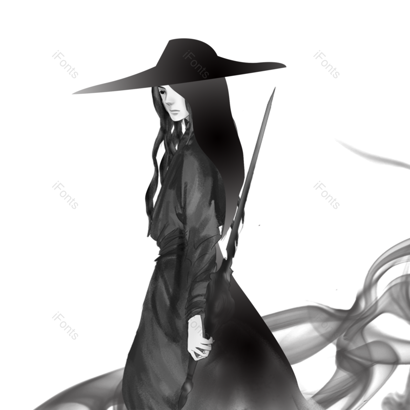 水墨图片,中国风元素,插画PNG,人物免抠素材